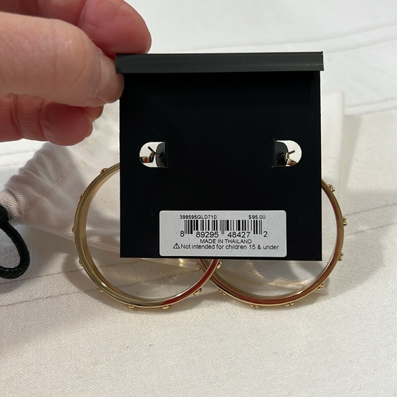Coach Gold Studded Hoop Earrings - Picture 10 of 10